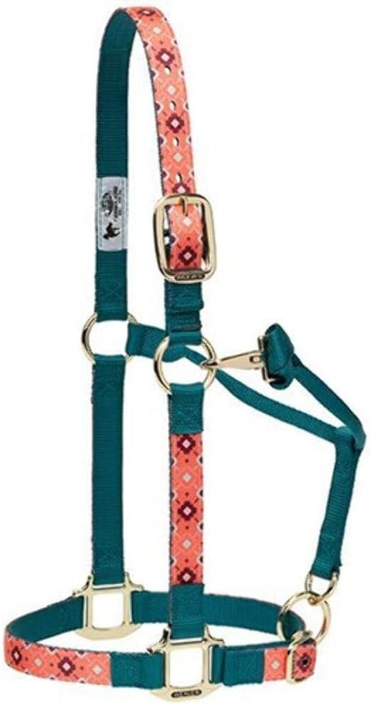 Weaver Leather Verstellbares, gemustertes Nylon-Pferdehalfter, cactus