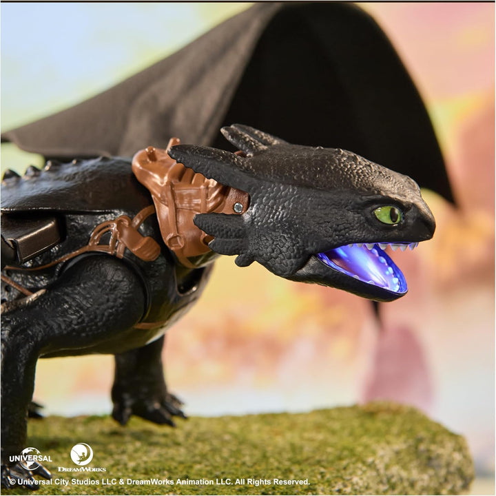 Dreamworks Dragons – Plasma Blast Ohnezahn, 51cm lange Drachenfigur mit Licht- und Soundeffekten, Sp