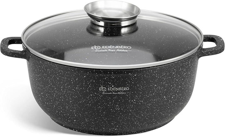 Edenberg Marmor-Keramik-Töpfen - Ideal für Gas-, Elektro-, Halogen-, Keramik- und Induktionsherde (E