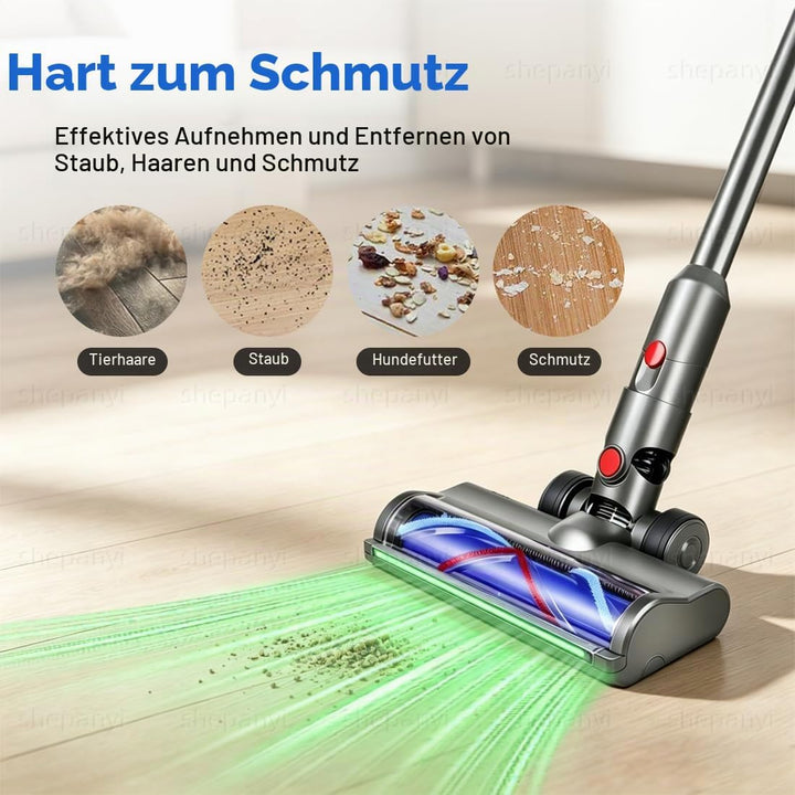 Bürste Ersatzteile kompatibel für Dyson V12 Detect Slim, Zubehör Bodenbürste mit grünem LED-Leuchten