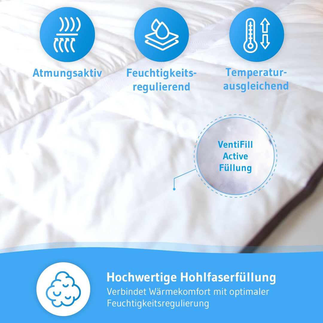 AERO ActiveClima 260x220 Sommerdecke mit innovativer OptiSleep®-Technologie | Luftige Steppdecke mit