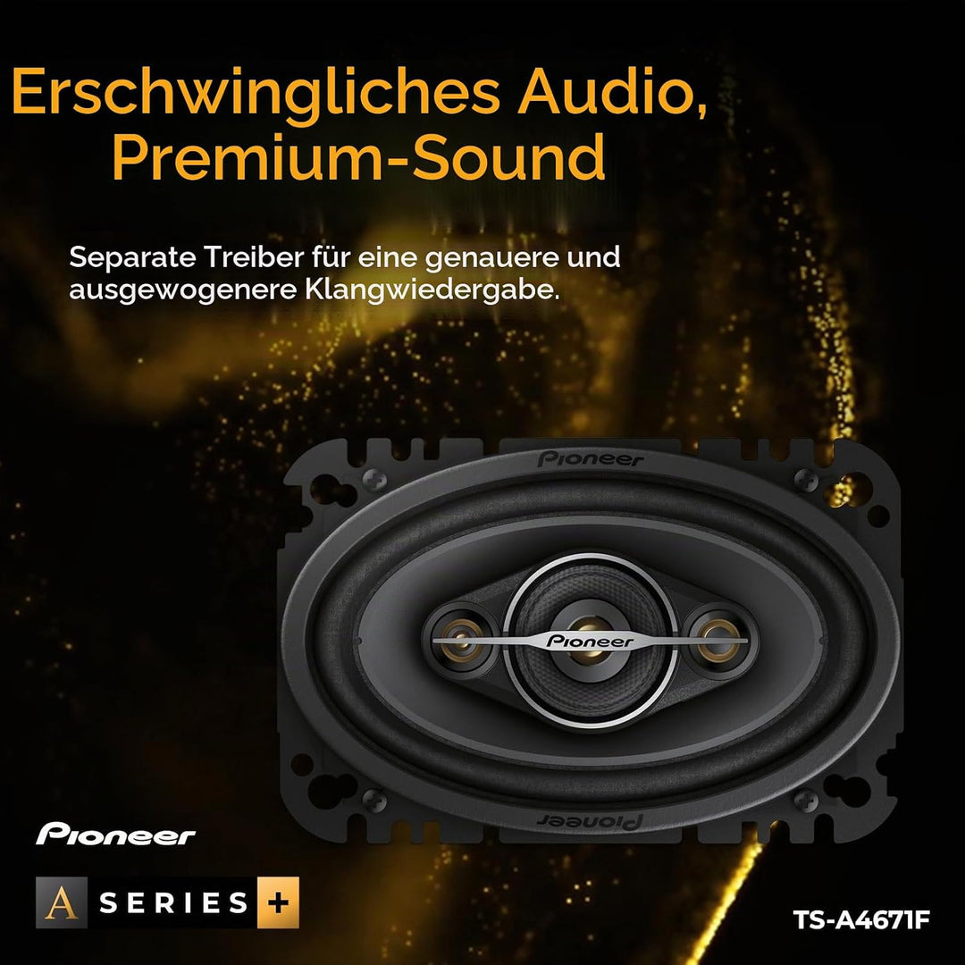 Pioneer TS-A4671F 4 x 6" 4-Weg-Koaxial-Lautsprecher Set mit 2 Lautsprechern (je 210 W max., 30 W Sin