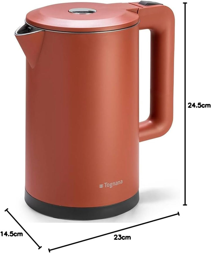 Tognana Iridea, kabelloser Wasserkocher 1,7 l, Kunststoff-Edelstahl, rot 1.7 Liter Rot, 1.7 Liter Ro
