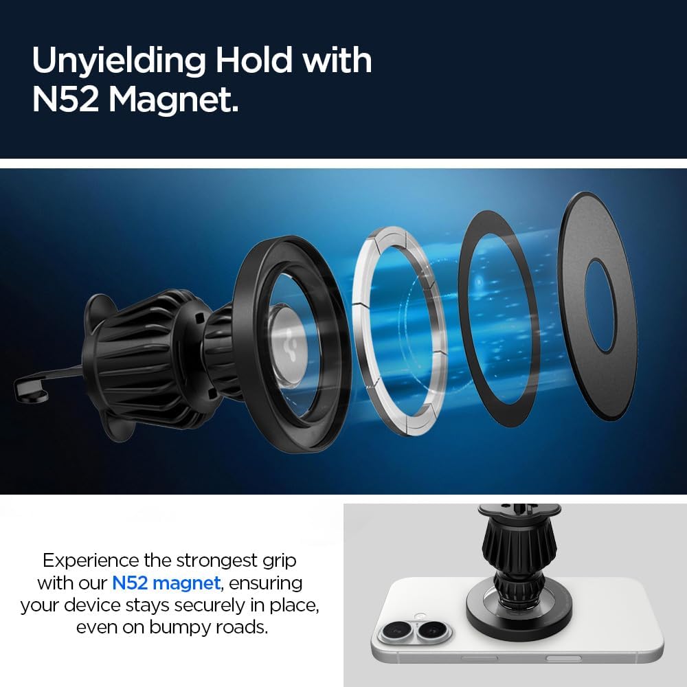 Spigen 2-in-1 MagSafe Autohalterung für Lüftung & Armaturenbrett [inkl. MagSafe-Aufkleber] Handyhalt