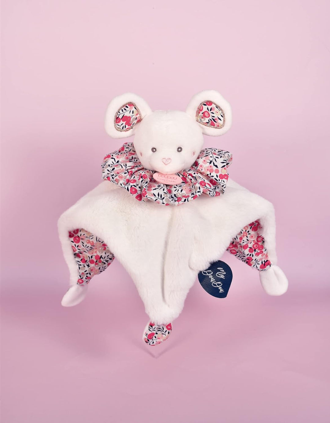 Doudou et Compagnie - DC3932 Kuscheltier mit Kugel, 25 cm, Weiss Weiss maus, Weiss maus