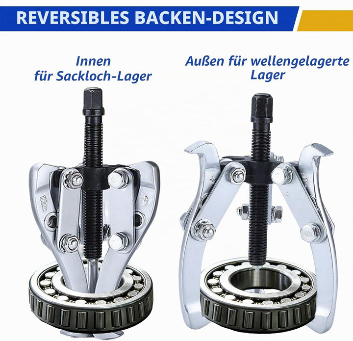FreeTec Universal Lagerabzieher Set, 3" 4" 6" 8" Lagerabzieher und Innenlager Abziehersatz mit Umkeh