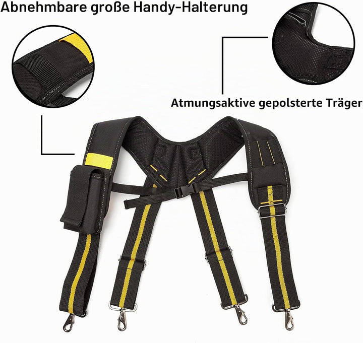 Werkzeuggürtel Hosenträger, Heavy Duty Arbeit Hosenträger Hängende Werkzeugtaschen Hosenträger Tragb