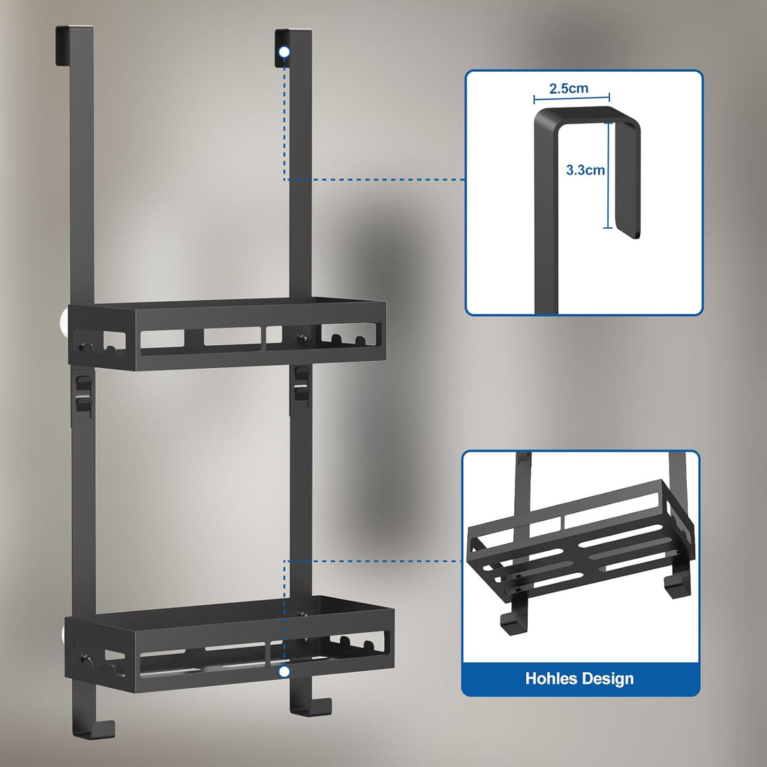 Diwoker Duschablage zum Hängen, Duschregal Ohne Bohren für Duschwand Badezimmer Organizer mit 2 Dusc