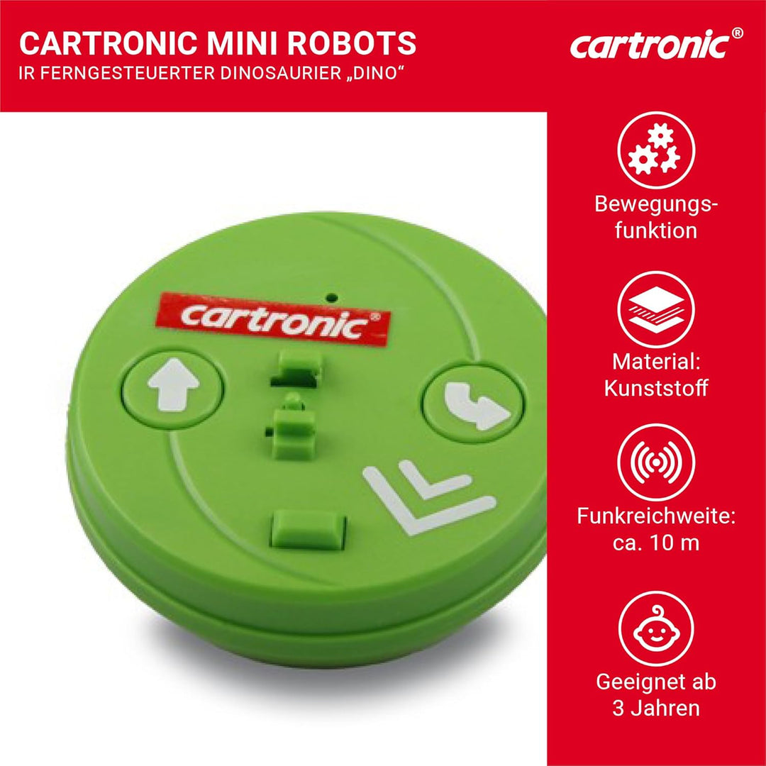 IR Ferngesteuerter Roboter Dino mit leuchtenden LED-Augen, Produktmasse ø 65 x 128 mm - Smarter Mini