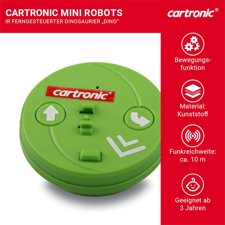 IR Ferngesteuerter Roboter Dino mit leuchtenden LED-Augen, Produktmasse ø 65 x 128 mm - Smarter Mini