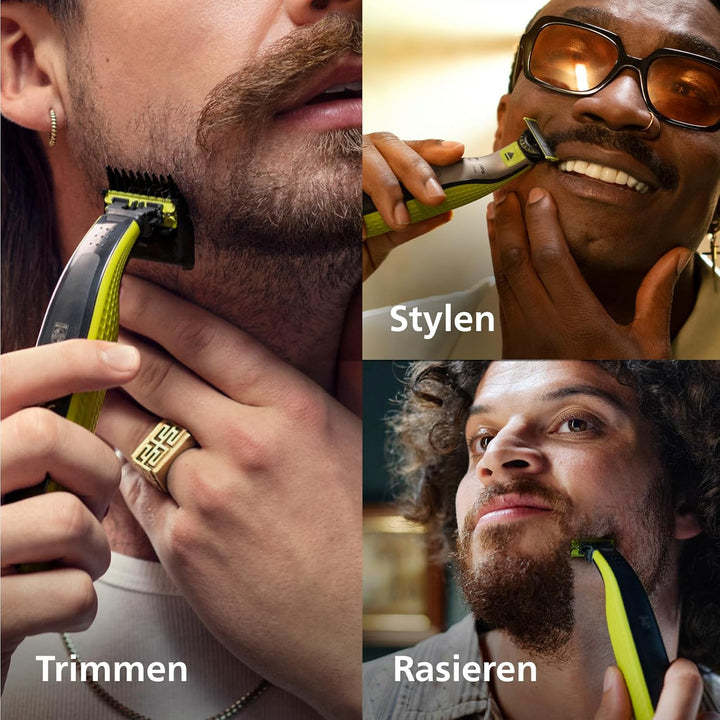 Philips OneBlade 360 Face – Authentische Elektrischer Bartschneider und Rasierer zum Trimmen, Stylen