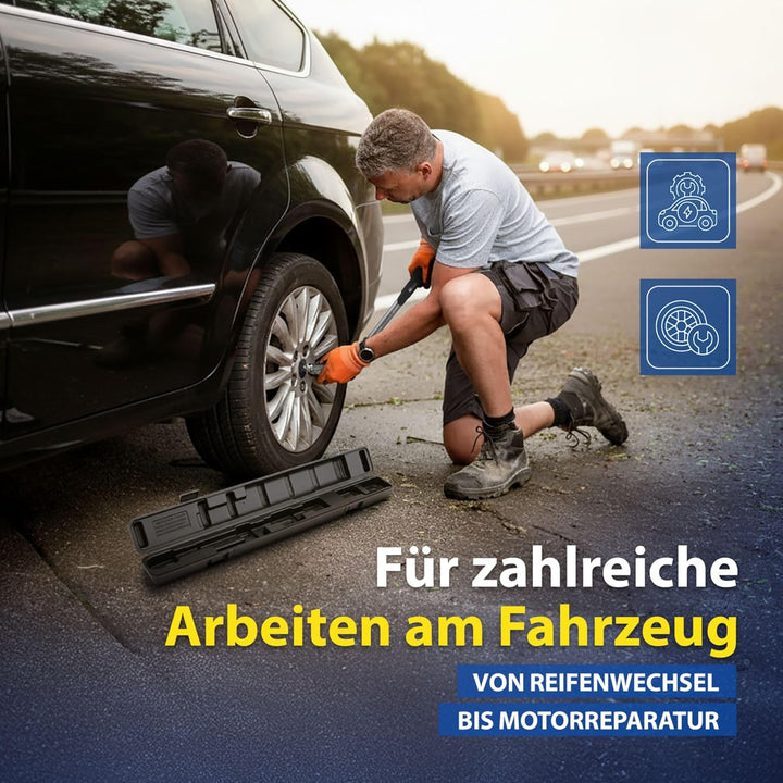 Goodyear Premium Drehmomentschlüssel, Einstellbar von 42 bis 210 Nm, Antrieb 1/2" Vierkant, inkl. Ve