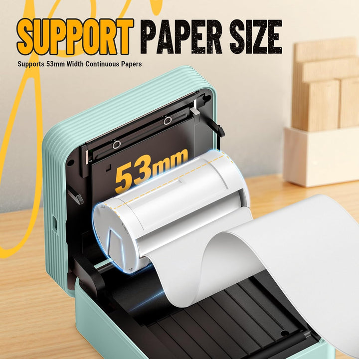Nelko Aufkleber Drucker, PM230 Mini Drucker Bluetooth Portabel Sticker Maker mit 3 Rollen Papier, fü