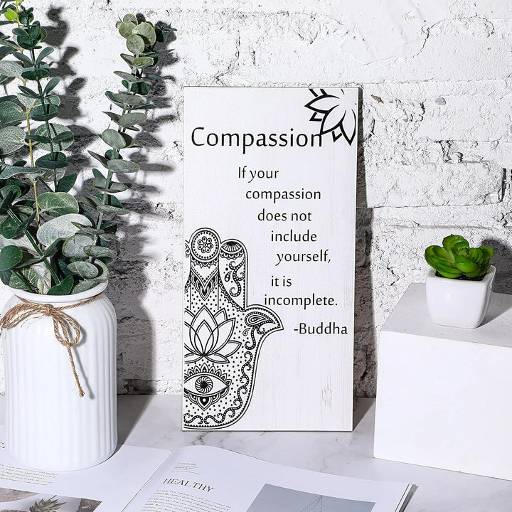 Buddha-Zitate, inspirierendes Zitat, Wanddekoration, Zen-Meditation, Holzaufhängung, Meditations-Bud
