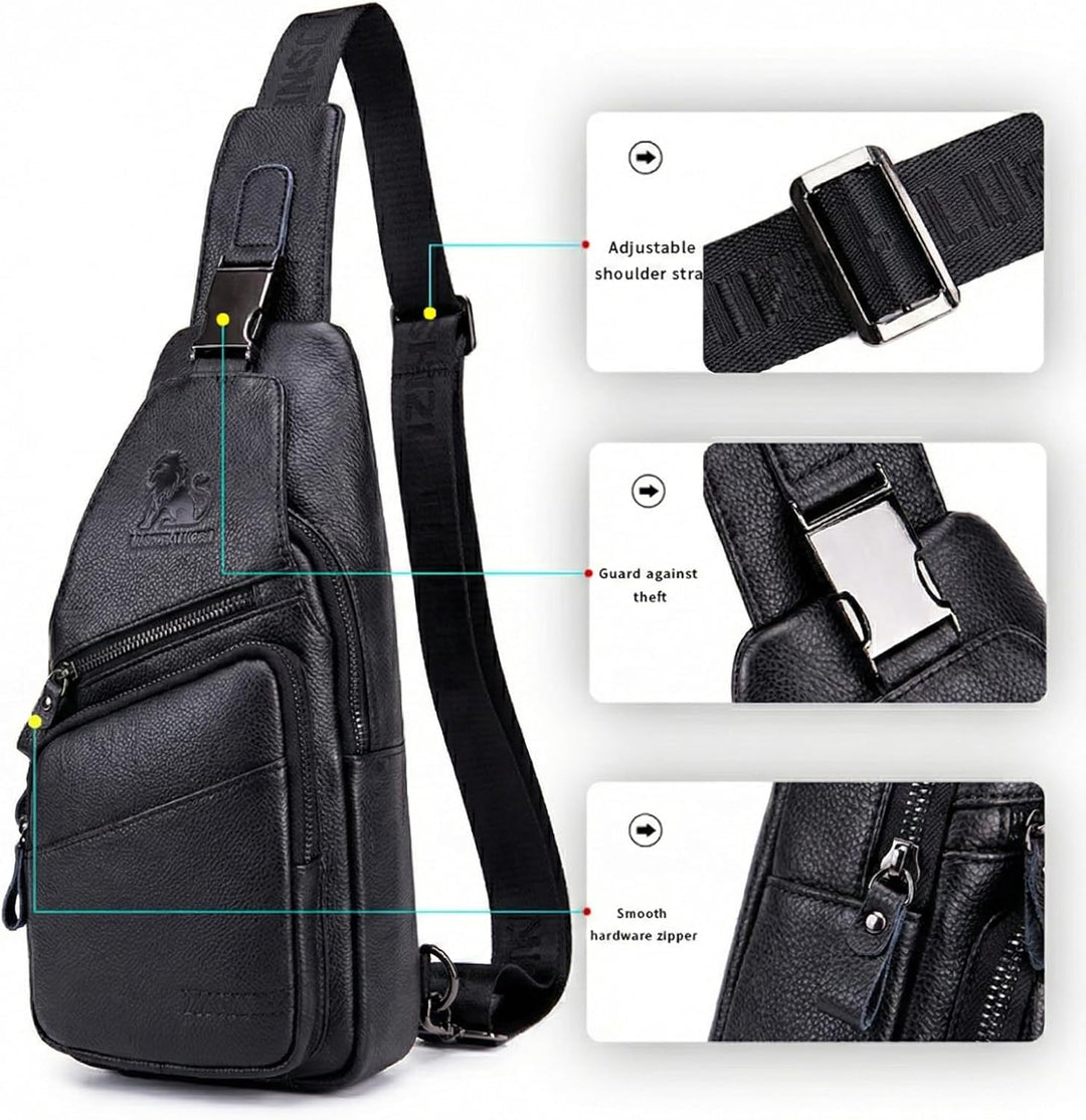 pundarika Leder Brust Tasche Männer Leder Umhängetasche Business Freizeit Crossbody Tasche Reise Arb