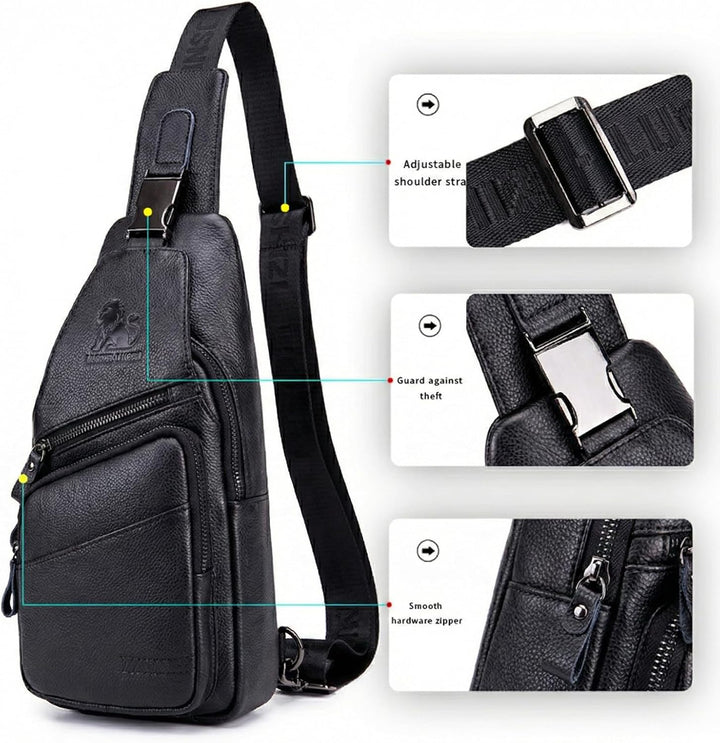 pundarika Leder Brust Tasche Männer Leder Umhängetasche Business Freizeit Crossbody Tasche Reise Arb