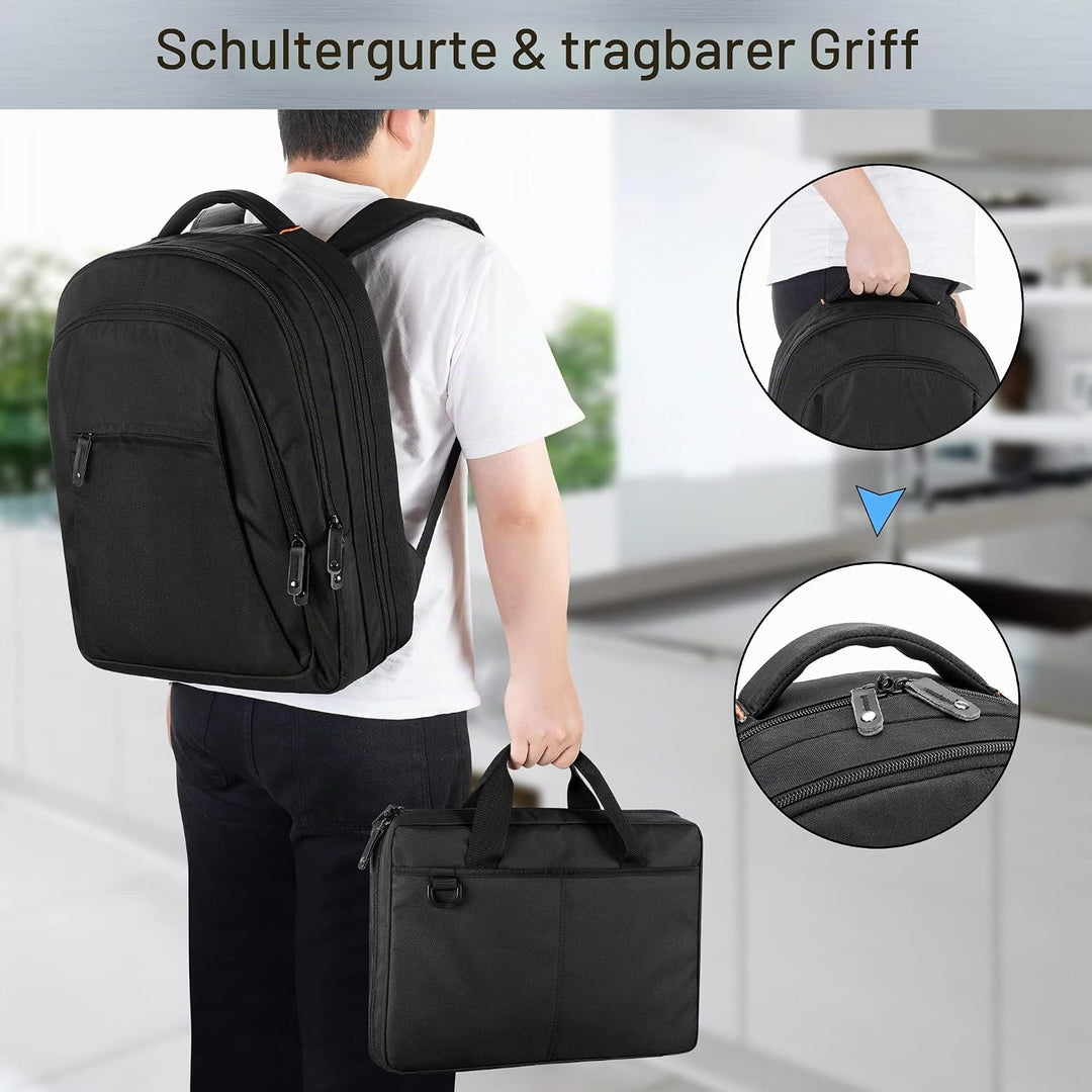 samdew 3 lagiger Koch Rucksack mit Messer Tasche, Koch Messer Set Tasche Rucksack mit 12 + 23 Slots