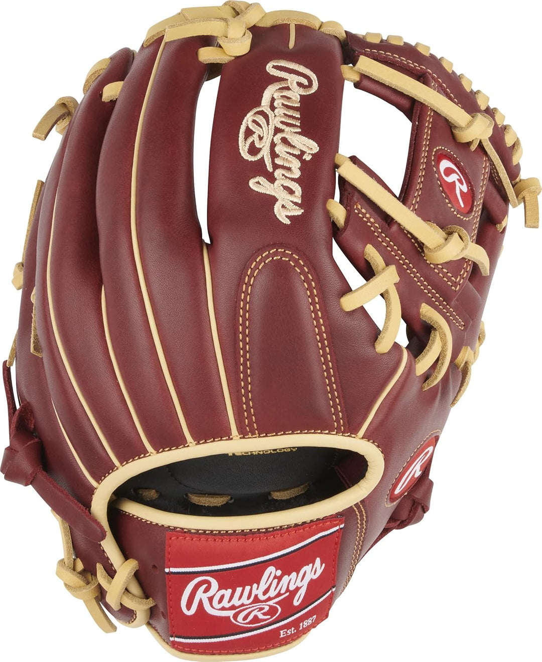 Rawlings Sandlot Baseball-Handschuh-Serie Rechte Hand Wurf Infield / Krug 29,2 cm – I Web – Burgunde