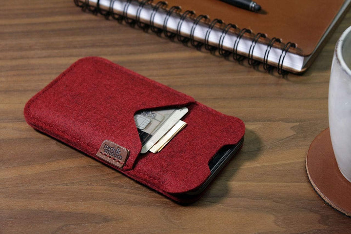 Pack & Smooch Hülle für iPhone SE (2020-2022) / 8/7 Tasche Shetland 100% Merino Wollfilz, Handmade i