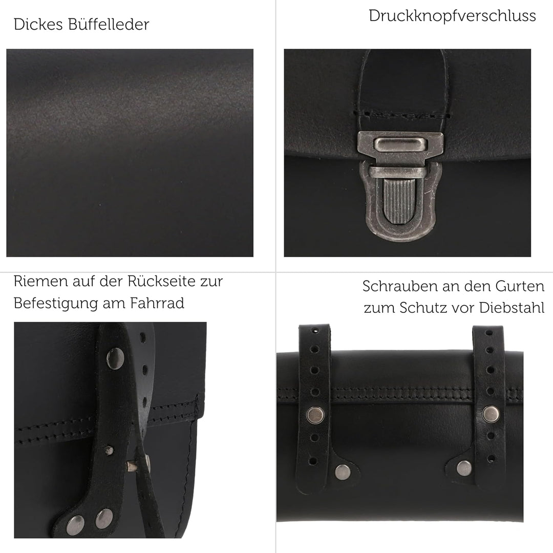 Gusti Satteltasche Leder - Raymond P. Damen und Herren Fahrradtasche Zubehör Fahrrad Diebstahlsicher