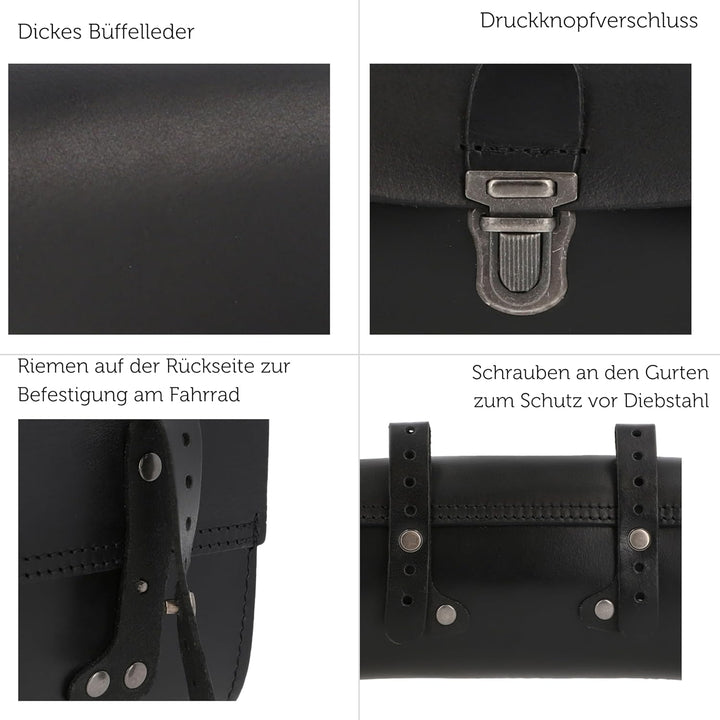 Gusti Satteltasche Leder - Raymond P. Damen und Herren Fahrradtasche Zubehör Fahrrad Diebstahlsicher