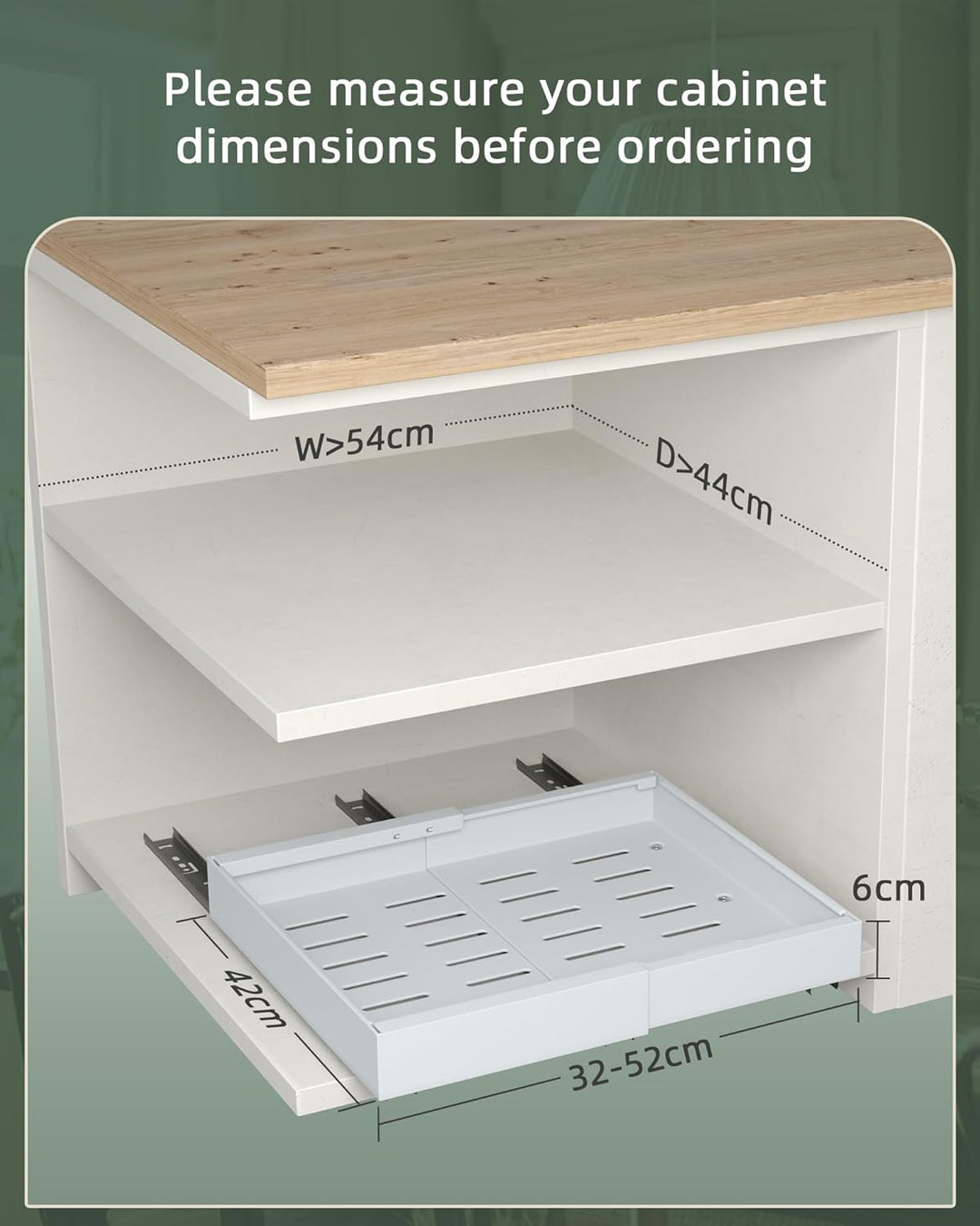 NETEL 2er-Pack Teleskopschublade Ausziehbarer Schubladen Organizer Einstellbare Breite 32-52cm für K