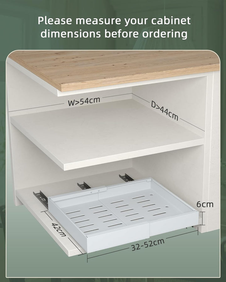 NETEL 2er-Pack Teleskopschublade Ausziehbarer Schubladen Organizer Einstellbare Breite 32-52cm für K