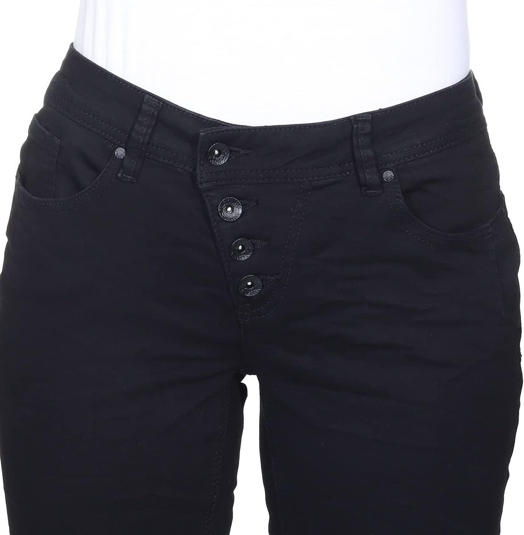 BUENA VISTA Jeans Hosen Damen - Malibu - Stretch Twill - Black - schwarz - Gr. S