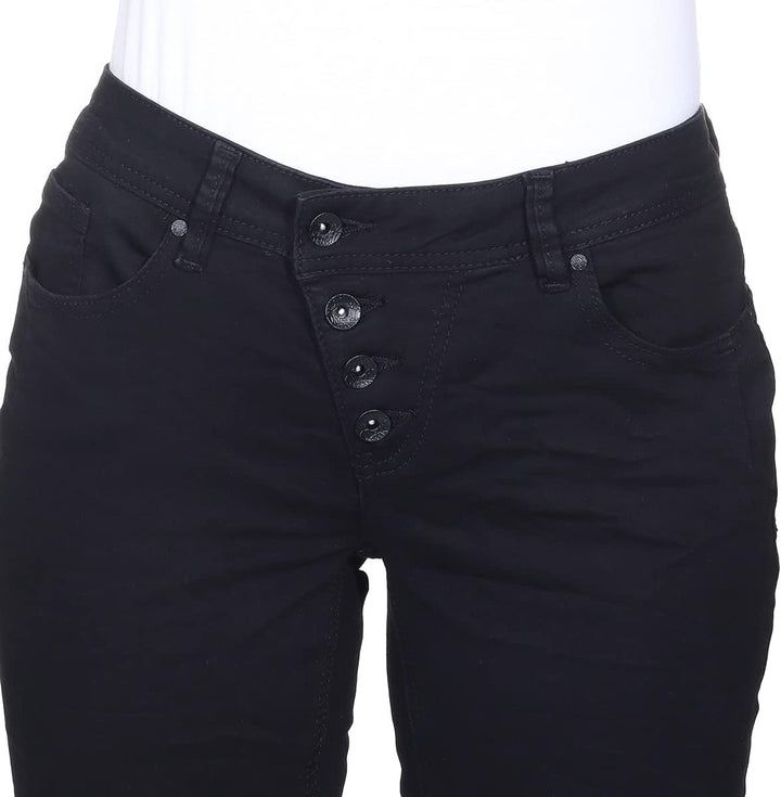 BUENA VISTA Jeans Hosen Damen - Malibu - Stretch Twill - Black - schwarz - Gr. S