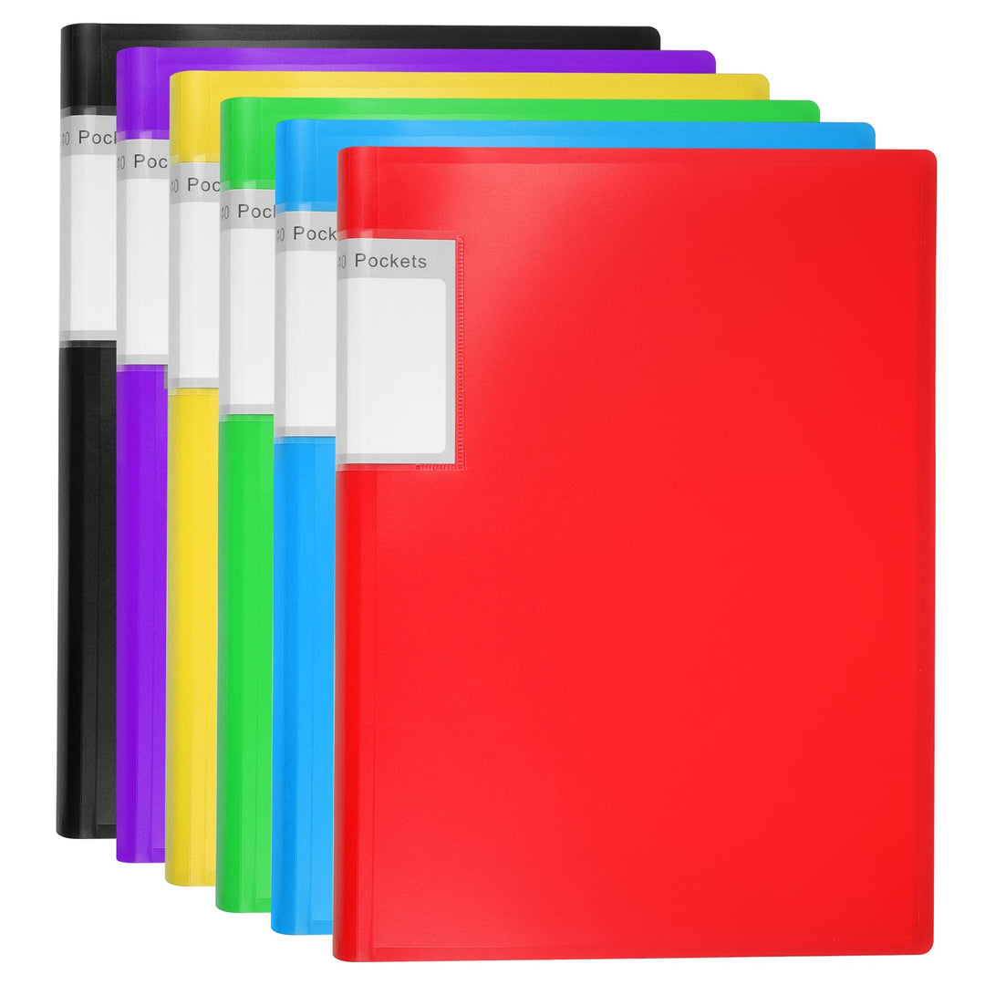 Präsentationsmappe mit Kunststoffhüllen im A4-Format, 40 Taschen (6 Farben)