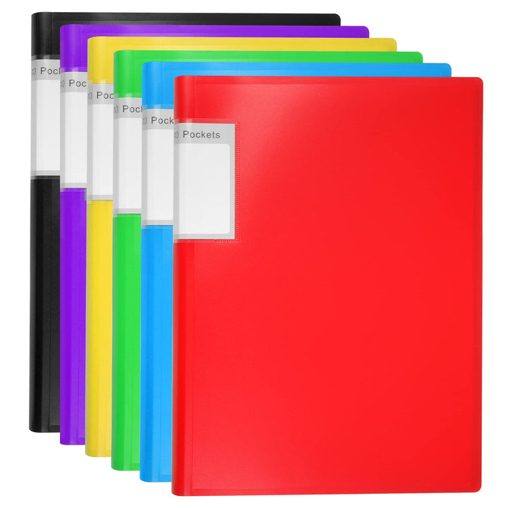 Präsentationsmappe mit Kunststoffhüllen im A4-Format, 40 Taschen (6 Farben)