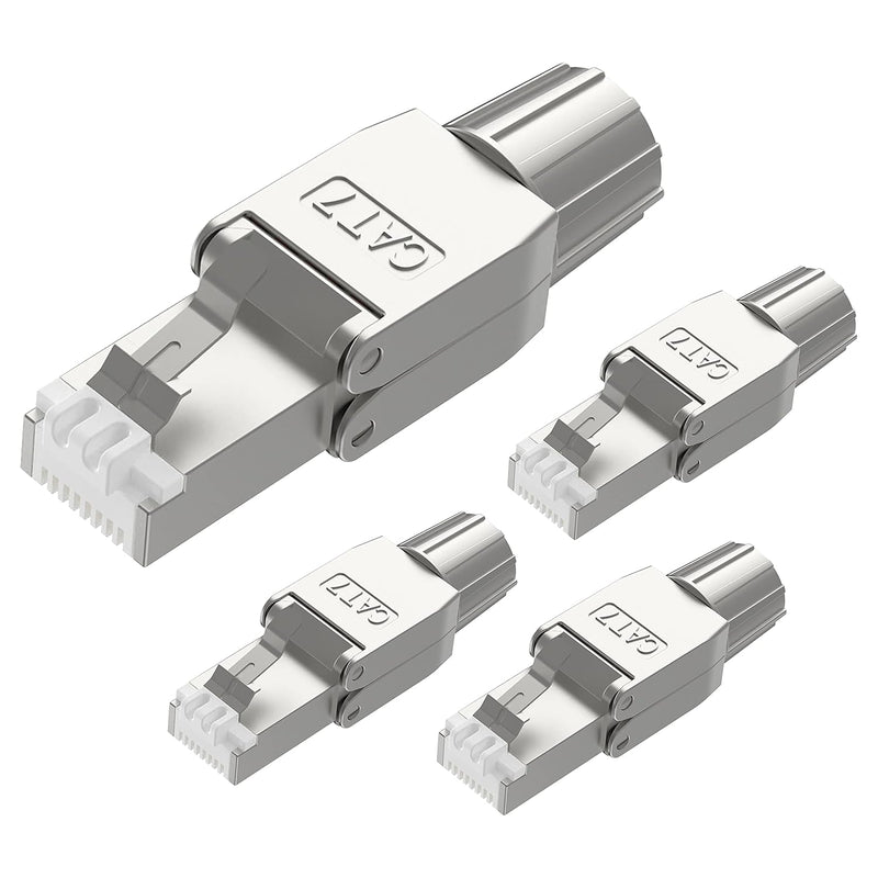 VCELINK RJ45 Stecker Werkzeuglos für Verlegekabel Cat7 Cat6A Netzwerkstecker Werkzeuglos Feldkonfekt