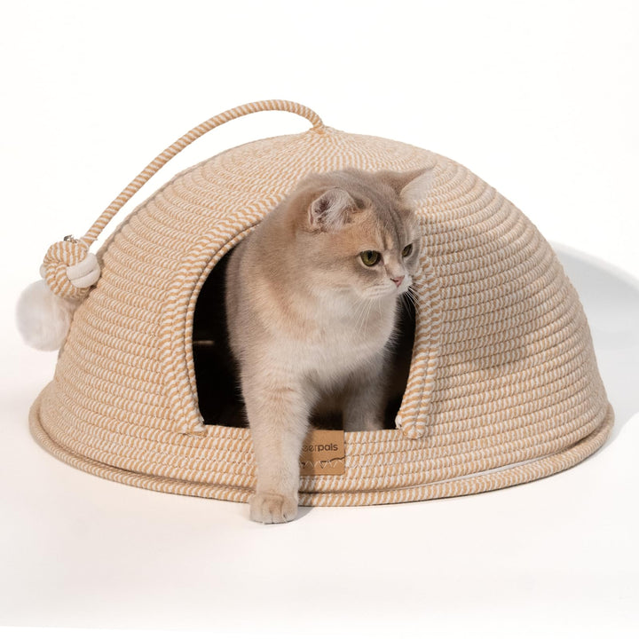 Cheerpals Katzenhöhle & Katzenbett Gross (53cm) – Formstabile Kuschelhöhle Katze aus Robustem Garnge