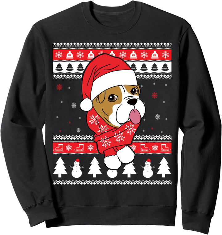 Englische Bulldogge Lustiger Hund Weihnachten Geschenk Sweatshirt