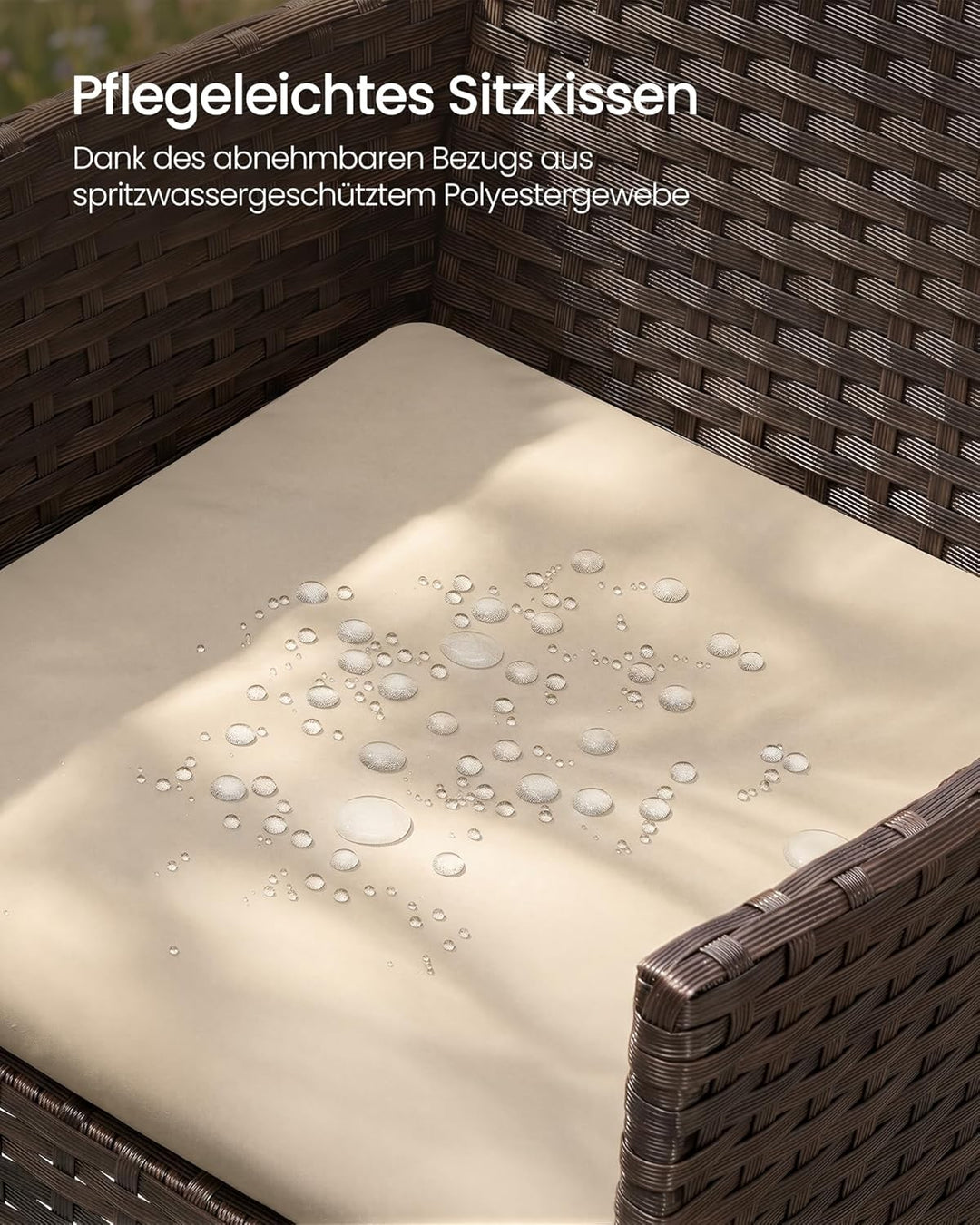 SONGMICS Balkonmöbel, Gartenmöbel-Set, aus PE-Polyrattan, Lounge-Set, Terrassenmöbel, Outdoor, für T