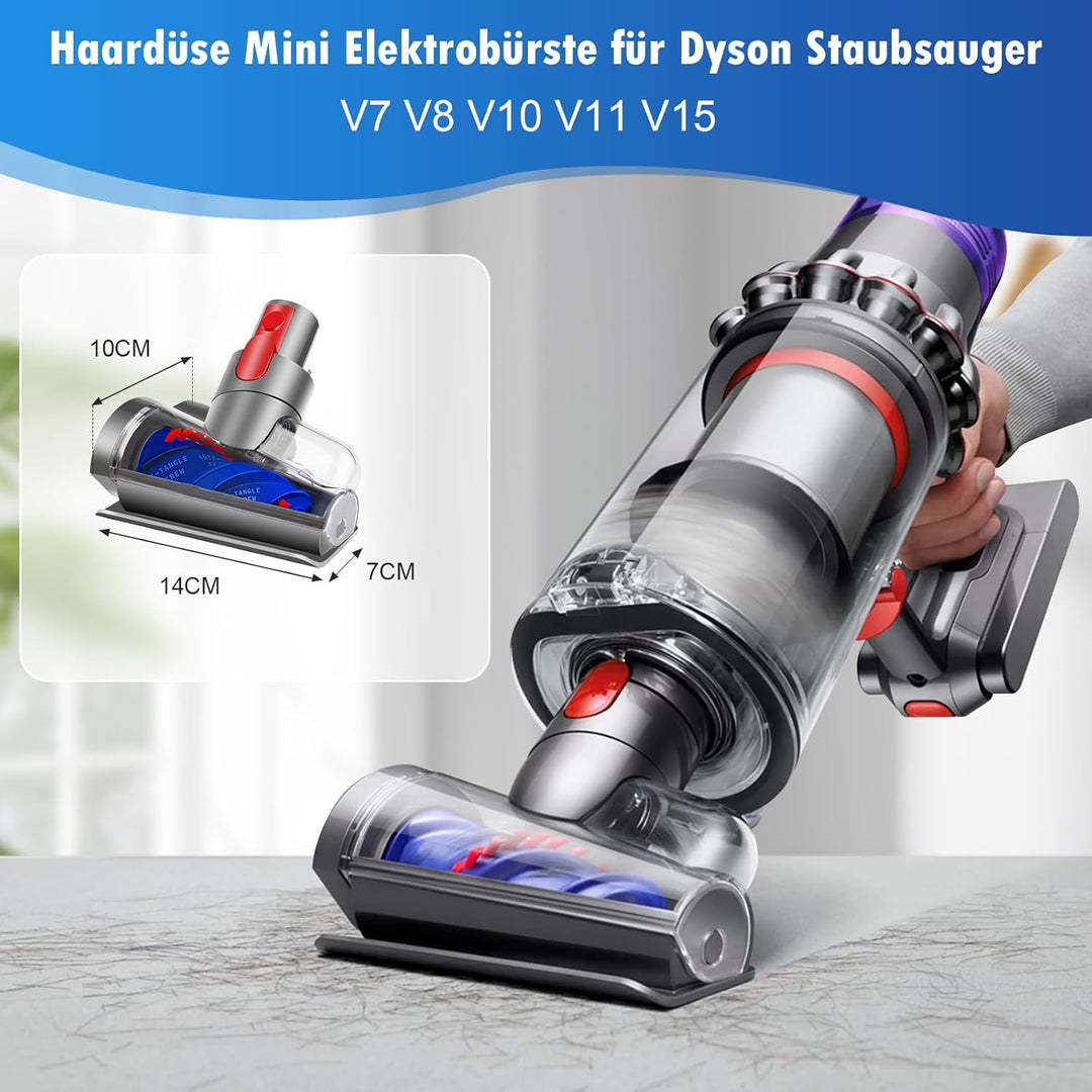 Haardüse Mini Elektrobürste Kompatibel für Dyson V15 V11 V10 V8 V7 für Matratzen, Sofas, Möbel oder