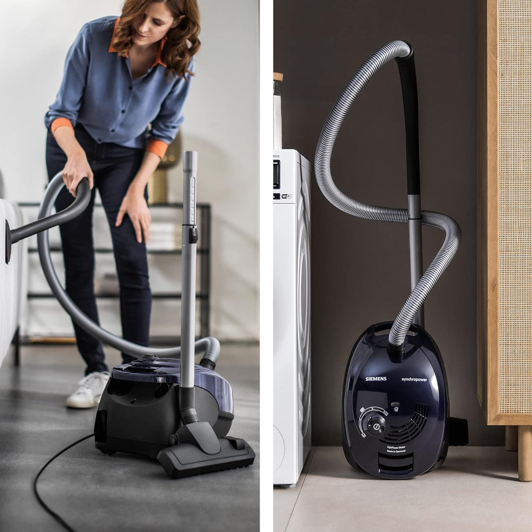 Siemens Staubsauger mit Beutel synchropower VS06A111, Bodenstaubsauger, Hygiene-Filter, Bodendüse fü
