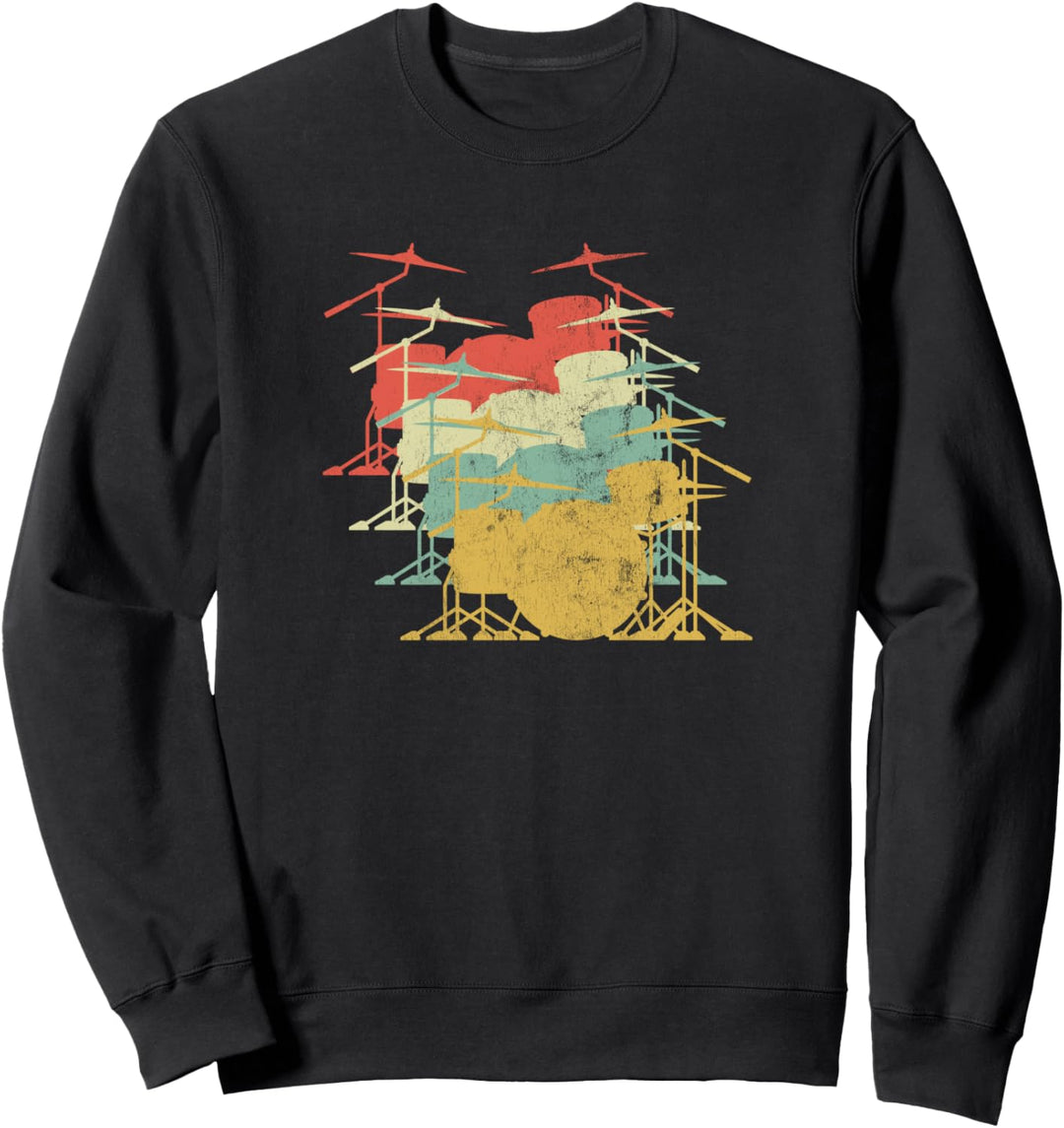 Retro-Schlagzeug (Jahrgang) - Trommel Sweatshirt