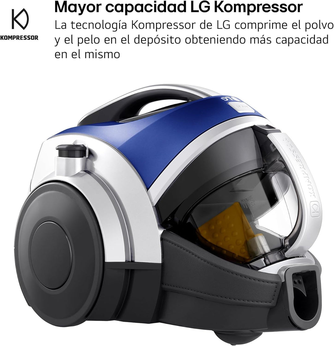 LG VK8506NHAC Beutelloser Staubsauger, 650 W, Kompressor-System, Turbo-Zyklon-System, Teleskoprohr,