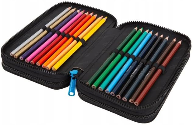 CoolPack Schulstiftetui 3-Fach Federtasche Federmappe Skate Night Motiv, 44-teilig gefüllt, Polyeste