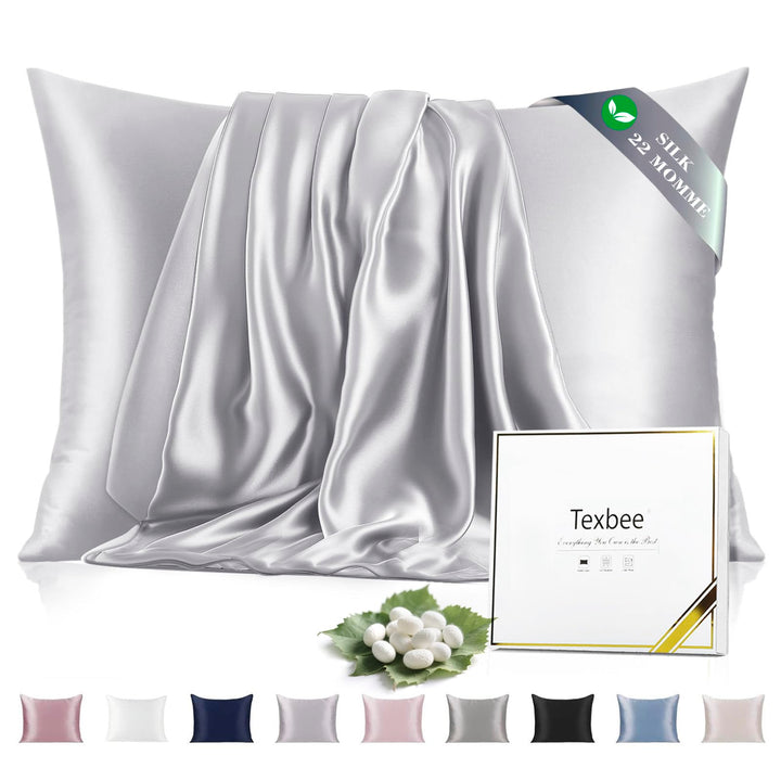Texbee Seide Kissenbezug 40x60cm für Haar und Haut versteckter Reissverschluss, 1PC Kissenbezug Seid