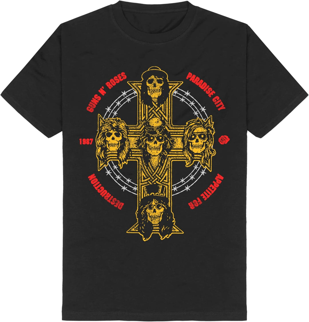 Guns n Roses Appetite for Destruction Cross T-Shirt XXL Schwarz, XXL Schwarz