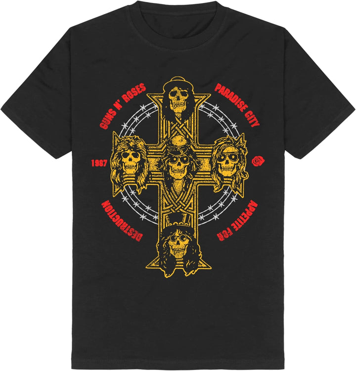 Guns n Roses Appetite for Destruction Cross T-Shirt XXL Schwarz, XXL Schwarz