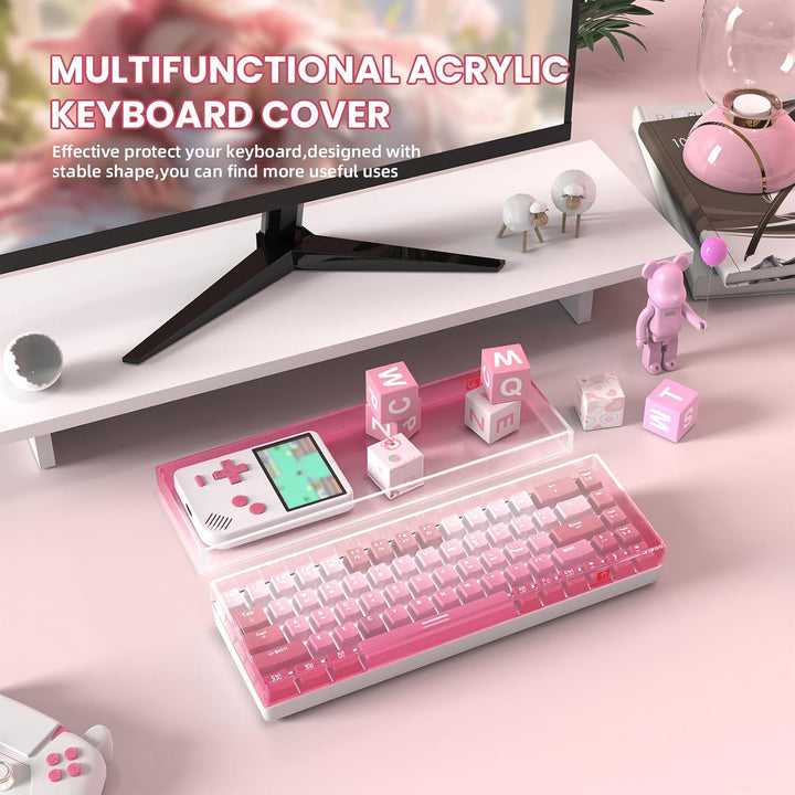 MAMBASNAKE Premium Acrylic 68-Key Keyboard Cover Dust Cover Waterproof Anti-Knock Clear Keyboard Cov