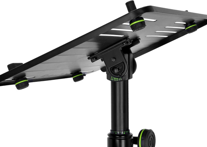 Gravity FT 01 LT T B - Flexible Laptop Ablage für DJ Tisch, stufenlos höhenverstellbar, schwarz
