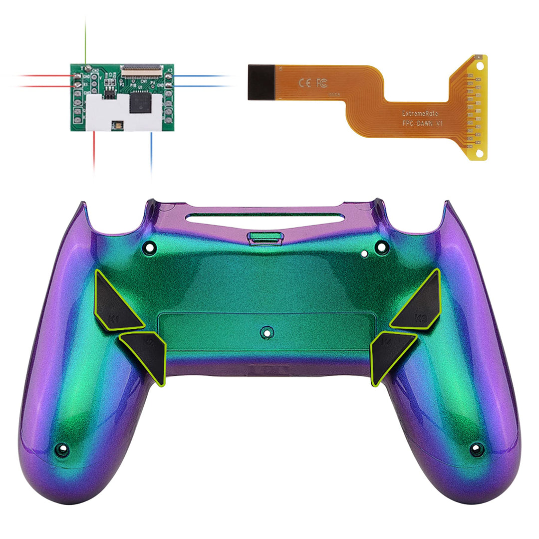 eXtremeRate Programmierbar Dawn Remap Kit für ps4 Controller, Rückseite Hülle Gehäuse Case&Upgrade-B