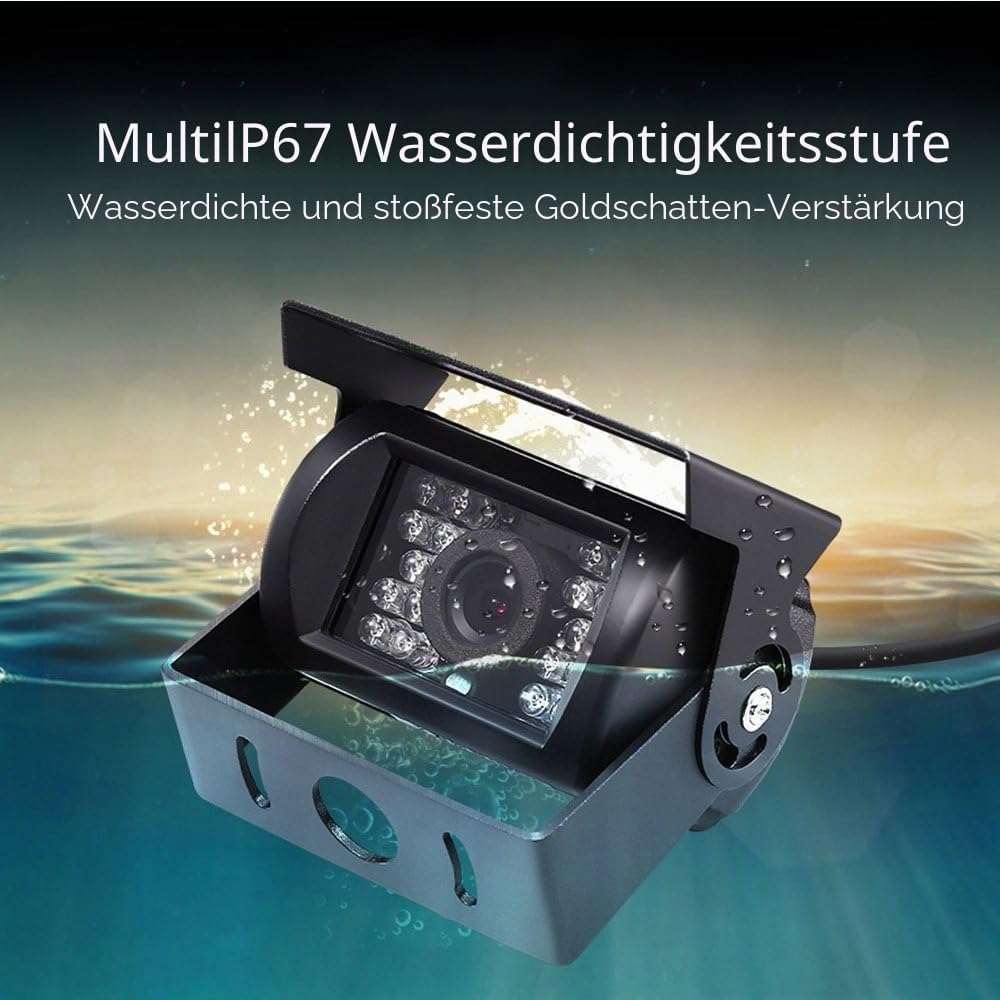 Camecho Rückfahrkamera 4 Pin Aviation Stecker IR Nachtsicht Keine Hilfslinie Ohne Ändern der Farbe w