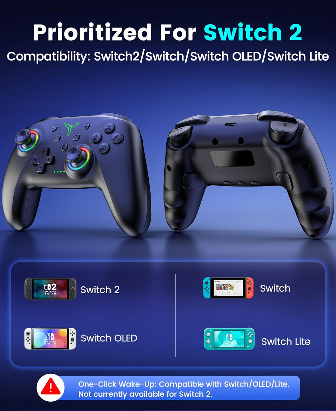 Switch 2 Controller für Switch/OLED/Lite,RGB Lichteffekte Programmierung Pro Controller Wireless mit