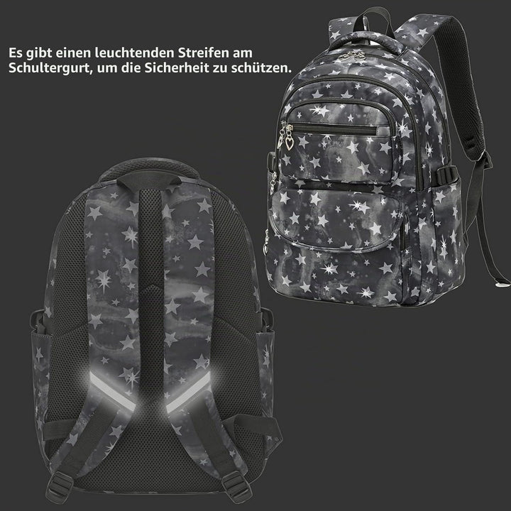 SIVENKE Schulrucksack-Set mit Lunch-Pack, Federmäppchen, 3-teilig, Büchertasche für Mittelschule, St