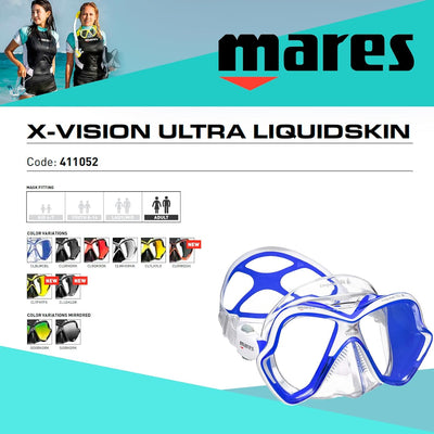 Mares Tauchmaske X-Vision Ultra Ls Einheitsgrösse Blue White/ Clear Blue, Einheitsgrösse Blue White/